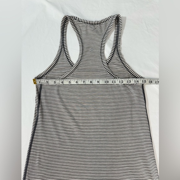 Lululemon Modern Racerback Parallel Stripe Heathered White Heathered Grey Size 8 - Picture 7 of 11